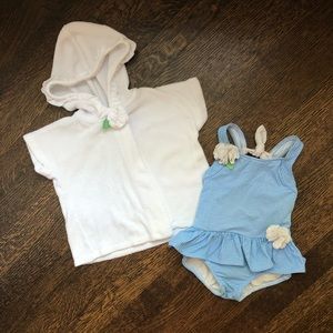 Cute as can be Florence Eiseman bathing suit and matching terry cover-up 18m